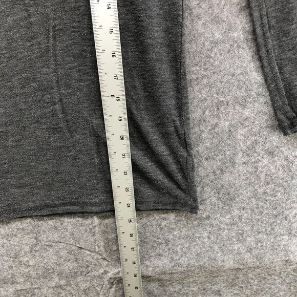 Zara Lightweight Sweater Womens S Gray Thin Knit Crewneck Elbow Patch Relaxed - Picture 12 of 12